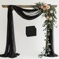 Wedding Arch Draping Fabric 6 Panels 28.7" x 20FT Black Sheer Chiffon Backdrop Drapes for Wedding Ceremony Birthday Party Bridal Shower Outdoor Decoration