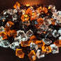 HappyFiller Halloween Decoration Acrylic Gems Fake Crystal Cubes Jewels Rocks for Vase Fillers, Centerpieces,Party Decor Ice Stones Table Scatter,Orange,Black and White,14 OZ