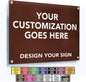 Custom Metal Signs, Personalized Aluminum, Customized Safety, Business Signs, Waterproof Outdoor, White Aluminum (Brown, 18x12 In)