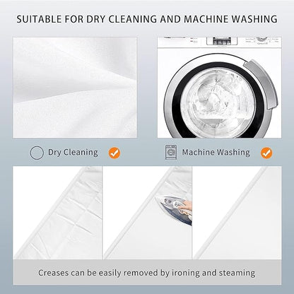 8X10 FT White Backdrop, 100% Polyester Photography Background Curtain Screen, Foldable White Screen Washable for Professional Photoshoot Portraits Party Video Studio