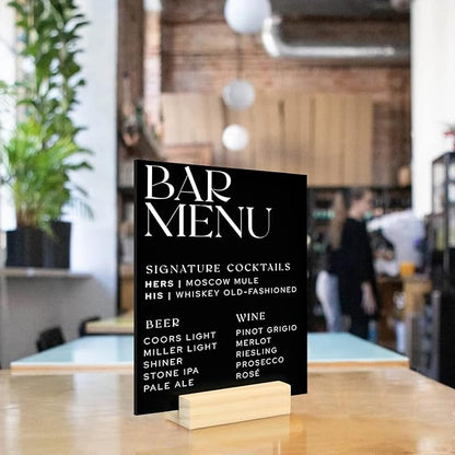 5 Pack 8x10 Inch Black Acrylic Signs Blanks, DIY 8x10 Blank Black Acrylic Sheet Sign 1/8 inch Thick for Wedding Party Table Sign, Wood Stand Not Included