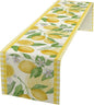 Lemon Table Runner,Yellow White Buffalo Plaid Summer Table Runner for Kitchen Dining Table Home Party Decoration 13x120 Inch