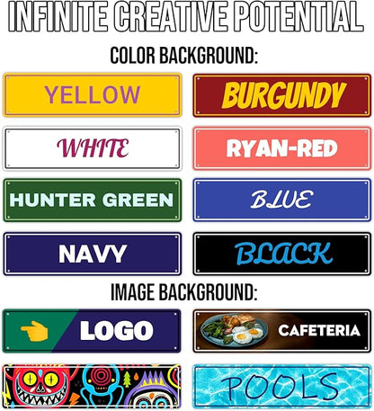 Custom Signs Outdoor Metal - 16 x 4 Personalized Aluminum Rust-Proof Entrance Hazard Intersection Parking Street Signs，Decorative Sign