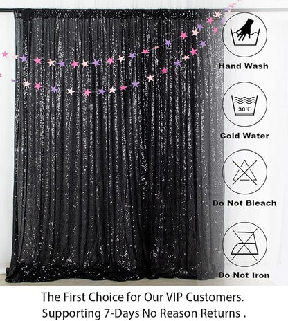 ShinyBeauty PHOTOBOOTH Background Best Choice-4FTx7FT-Black-Sequin backdrops, Sequin Fabric,Wedding backdrops,Rust Backdrop,Sequin Curtains,Photography Backdrop (Buy it Now) (Black)