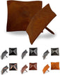 25 Pack 2" Square Head Iron Clavos Decorative Nails – Rusted – Handmade Rustic Square Fasteners for Farmhouse Shutters, Faux Wood Beams, Barn Doors, Shutters, and Gates – Ornamental Wood Accent