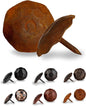 10 Pack 1.25" Round Head Iron Clavos Decorative Nails – Rusted – Handmade Rustic Round Fasteners for Farmhouse Shutters, Faux Wood Beams, Barn Doors, Shutters, Gates – Ornamental Wood Accent