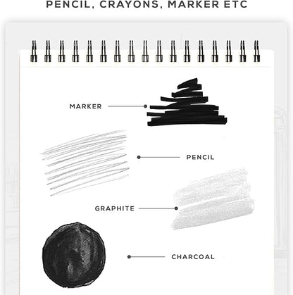 BEECHMORE BOOKS 9x12 Spiral Sketchbook – 140 GSM Acid-Free Paper, 100 Perforated Pages, A4 Art Sketch Pad for Drawing & Sketching, Artists, Adults