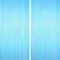 Macaron Light Blue Tinsel Backdrop Foil Fringe Curtains, 2Pack Fringe Backdrop for Birthday Door Decorations, Wedding Baby Shower, Party Supplies for Bachelorette, Graduation, Christmas, Disco Decor