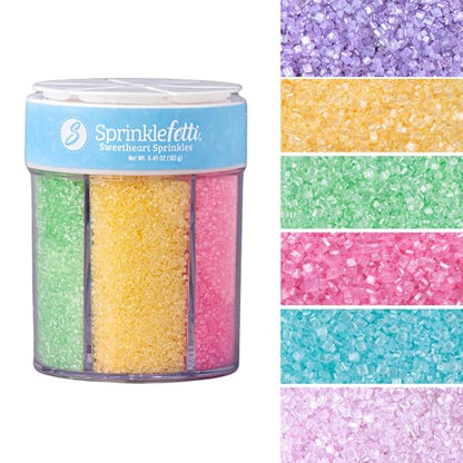 Sweets Indeed Sprinkles 6 Cell Edible Sprinkle Mix Jimmies Perfect for Cake Decorations Baking Ice Cream Cookies Cupcake Topper (Pastel)