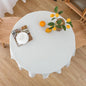 NLMUVW White Linen Tablecloth Round 36 Inch Textured Rustic Table Cloth Water Resistant Farmhouse Table Cover for Kitchen Dining Cafe