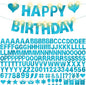 175Pcs DIY Glitter Customizable Banner Kit Happy Birthday Custom Letters Banner Happy New Year Personalized Banners Decor Christmas Baby Shower Birthday Party Decoration Supplies(Shiny Light Blue)
