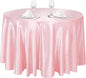 Ruisita 120 Inches Round Satin Tablecloths Light Pink Overlay Round Satin Table Cover Bright Silk Tablecloth Smooth Fabric Tablecloth for Wedding Banquet Table Decoration