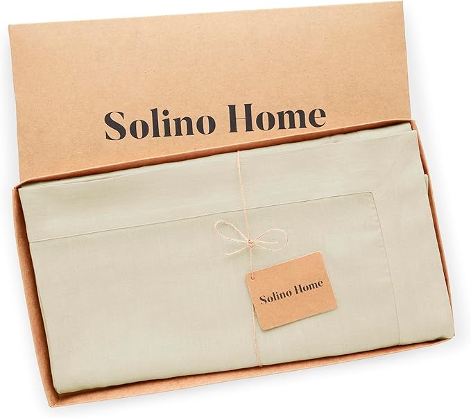 Solino Home Linen Tablecloth for Rectangle Tables 60 x 90 Inch - 100% Pure Linen Birch Table Cloth - Fete, Machine Washable Cloth Tablecloth for Fall, Autumn, Thanksgiving