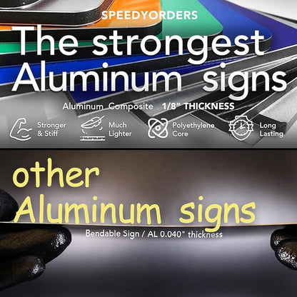 Custom Outdoor Metal Signs, Personalized Aluminum Signs, Customized Safety Signs, Metal Business Signs, Waterproof Outdoor Business Signs, White Aluminum (Picture, 42x28 In)