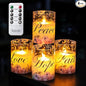 Silverstro Christmas Flameless Candles Glass Flickering Real Wax Floral LED Candles with Remote - Home Party Room Botanical Holiday Decor Set of 4