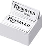 300 Pcs Paper Table Reserved Sign with Name Line Reserved Seating Signs Bulk Double Sided Signs for Reserving Seats Restaurant Wedding Reception Church Board Business Meeting (White Black)