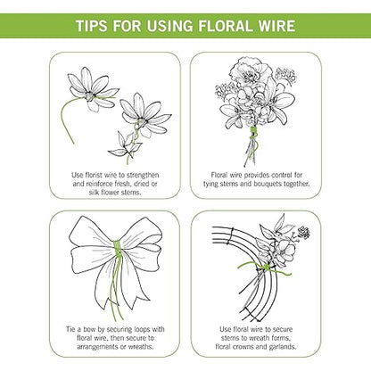 FloraCraft 21 Gauge Floral Wire 0.5 Pound Spool Green