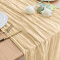 Asee'm Cheesecloth Table Runner 120 Inches Long Sand Boho Gauze Cheese Cloth Runner 10FT Rustic Sheer Fall Table Runners for Thanksgiving Wedding Party Baby Shower Decoration