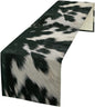 Cow Skin Print Table Runner, Rustic Country Farm Fur Skin Cowhide Pattern Western Style Black White Print Table Runner for Home Kitchen Dinning, 13x120 Inch