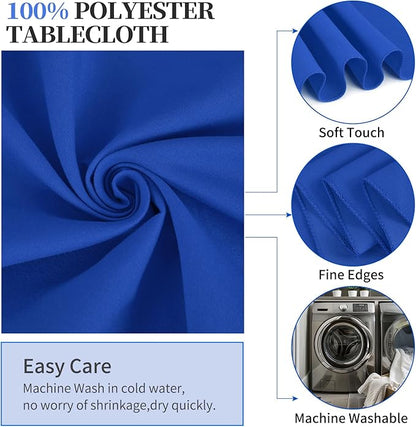6 Pack Round Tablecloths - 90 Inch, Royal Blue Polyester Table Cover for Round Table, Stain and Wrinkle Resistant Washable Fabric Table Cloth, Polyester Tablecloth for Wedding Banquet Parties