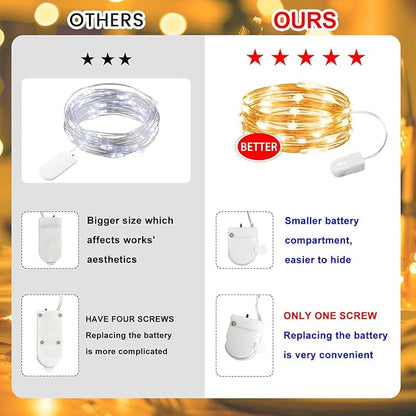 HXWEIYE 6 Pack Fairy Lights Battery Operated, 7ft 20LED Mini Firefly Starry Lights Mason Jar Lights for Indoor Outdoor Bottle Tree Party Wedding Halloween Thanksgiving(Warm White)