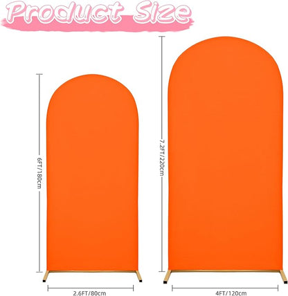 7.2FT Wedding Arch Covers Arch Backdrop Cover Arch Stand Covers Set Arch Cover Spandex Fabric Stretchy Backdrop for Wedding Birthday Party Decoration Baby Shower (Candy Orange)
