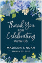 Andaz Press Personalized Extra Large Wedding Easel Board Party Sign, 12x18-inch, Baby Blue Hydrangea Floral Flowers on Navy, Thank You for Celebrating With Us Bride Groom Name Date, 1-Pack, Custom