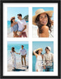 Vittanly 12x16 Collage Picture Frame, Displays 4Pcs 5x7 Pictures with Mat, Picture Frames Collage Wall Decor for Horizontal or Vertical Display, Black, 1 Pack