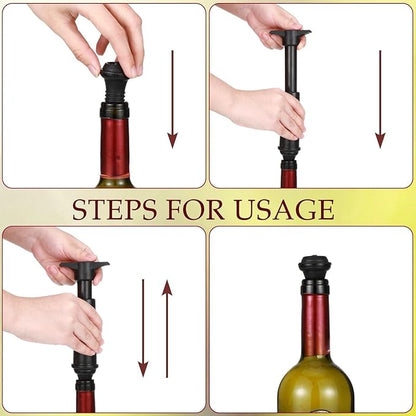 18 Pieces Wine Saver Pump with Vacuum Reusable Preserver Practical Wine Keeper Bottle Sealer Keep Fresh for Kitchen Office Home Adult Party Favor Supplies(Black)