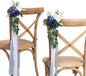 Wedding Aisle Decorations for Wedding Ceremony Set of 10 Pew Flowers for Church Chair Decorations Party Decor with Artificial Flowers Eucalyptus and Ribbons Blue