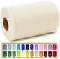 Ivory Tulle Fabric Roll 6 Inch X 300 FT (100 Yards) Matte Tulle Ribbon Netting Mesh Spool for DIY Tutu Skirt Wedding Bow Gift Wrapping Baby Shower Christmas Party Halloween Decorations