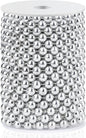 Craft String Pearls 10MM Pearl Bead, 33 Feet Silver Faux Pearl Garland Spool Roll Strand Wedding Party Decoration, Christmas Tree Decorations