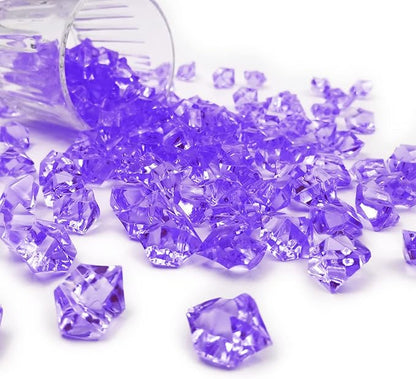 Vase Fillers for Home Decor, Fake Crushed Ice Cubes, Vase Fillers, 150 pcs Reusable Fake ice Cubes for Photography Accessories Props Decoration for Wedding(irregular-16 * 22mmPurple)