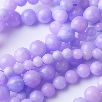 Purple Persian Jade Stone Beads, Round, 6MM, 60PCS, Loose Beads for Jewelry Making