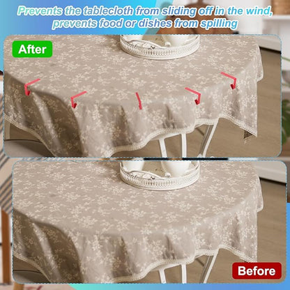 uxcell 8 Pack Tablecloth Clips, Stainless Steel Table Cloth Cover Clamps, 2.56" x 2.68" Windproof Holder Clips for Home Party Picnic Wedding Camping Dining Tables, Yellow