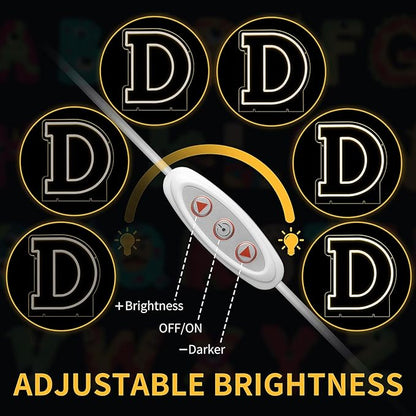 Light Up Letters D, Led Marquee Letter Lights Neon Sign, 13.9" Height Decorative Lighted Alphabet Number, Battery/USB Powered Led Letters Lights for Wedding, Birthday, Party, Christmas or Home Decor