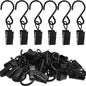 Stainless Steel S Hooks Curtain Clips, 50 Pack Hanging Party Lights Clips Hangers Gutter Photo, Art Craft Display, 2.4 Inch Long, Black