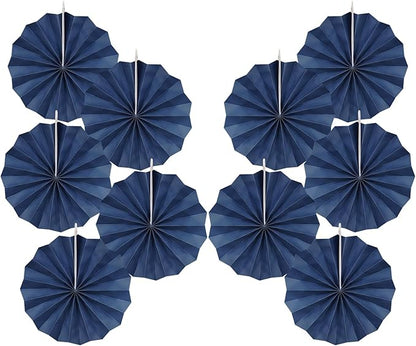 Blue Party Decorations,Blueberry Party Decorations Decorations Party Paper Fans Bulk 8in,Graduation Decoration Classroom Decor, Western Themed Party Decorations 30 Color DIY Set （Deep Blue）