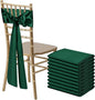 10 PCS Forest Green Satin Chair Sashes Bows Universal Chair Ribbon Ties Back Sash for Wedding Party Reception Events Banquets Hotel Event Chair Cover Decoration (7x108 inch)