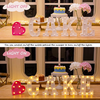 Led Light Up Letters, Led Marquee Letter Lights Love Sign, Decorative Numbers Light, Battery Powered Letter Sign Lights for Love Decor-Warm White