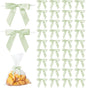 50Pcs Olive Green Twist Tie Bows for Gift Wrapping 2.5" Satin Ribbon Bow for Treat Bags Cake Balloons Birthday Party Favors Wedding Decorations