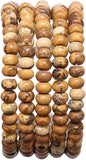 Natural Brown Picture Jasper Stone Rondelle 4x6mm Loose Semi Gemstone Beads for Jewelry Making 38cm