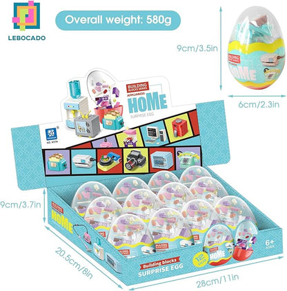 Building Toys for Girls Gift, Mini Building Blocks Appliances for Kids, STEM Building Blocks Party Favors Prizes for Birthday Christmas Easter - 12 Pack