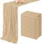 Sand 12 Pack 10FT Cheesecloth Table Runner 20 x 120 Inch Long Rustic Gauze Cheese Cloth Table Runner for Wedding Bridal Baby Shower Table Decorations Boho Fabric Sheer Birthday Party Table Decor
