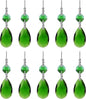 10pcs Crystal Prisms Chandelier Green Ornament Pendants Rainbow Maker 38mm Drop Prism Hanging Prisms for Wedding Party Chrismtmas Decoration DIY Jewelry