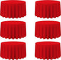 BRILLMAX 6 Pack Red Round Tablecloths 120 Inch - Circle Bulk Linen Polyester Fabric Washable Table Cloth Cover for Wedding Reception Banquet Birthday Party Buffet Restaurant