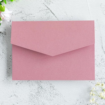 20 PCS Dusty Rose Tri-fold Laser Cut Wedding Invitation Pockets for 5x7 Wedding Cards Bridal Shower Engagement Quinceanera Invitation