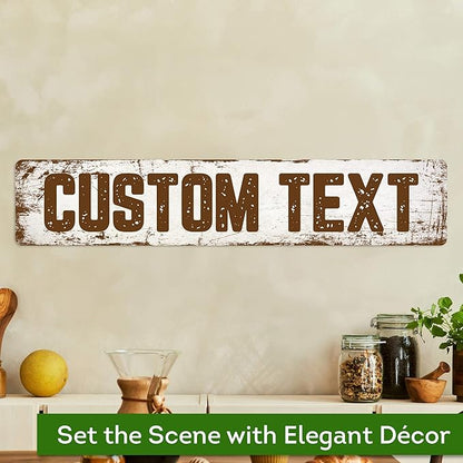 Custom Sign, Custom Street Sign, 11 Font Colors, 13 Font Styles, 4 Hole Options, 22 Sizes, 6x30 Inches, Rust Free DiBound, Fade Resistant, Made in USA by My Sign Center (Rustic)