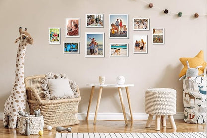 KTKDE A1 Picture Frame Poster Frame23.4 x 33.1 inches Set of 3, White Woodgrain Poster Frame-Horizontal and Vertical Wall Hanging for Home, Exhibition, Caffe for best gifts