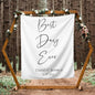 Best Day Ever Backdrop - Custom Tapestry with Names & Date, Personalized Calligraphy Banner for Ceremony & Reception, Rustic Wedding Sign